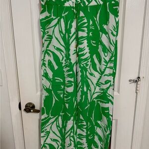 Lilly Pulitzer for Target White & Green Tropical Palazzo Pull-On Pants